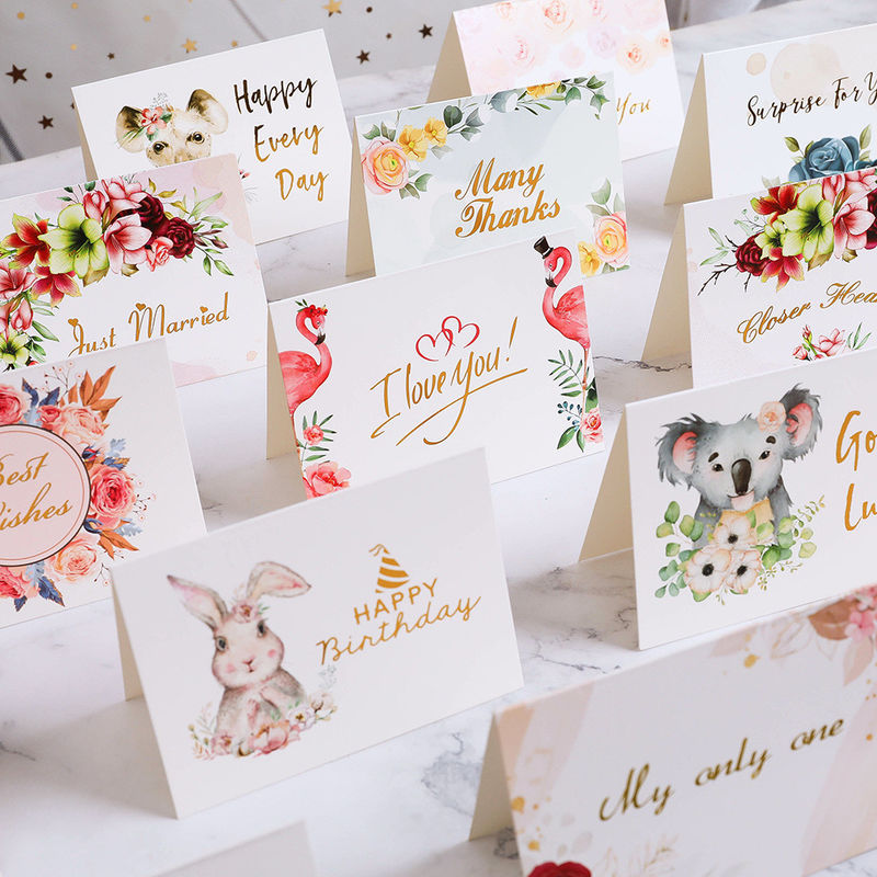 Multicolore, moderne, creatieve groetekaartjes 15 kaarten per pakket