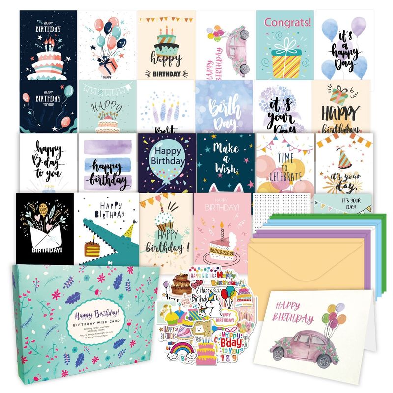 Kleurrijke 5x7 gevarieerde creatieve groetkaart met envelop 15 Pack